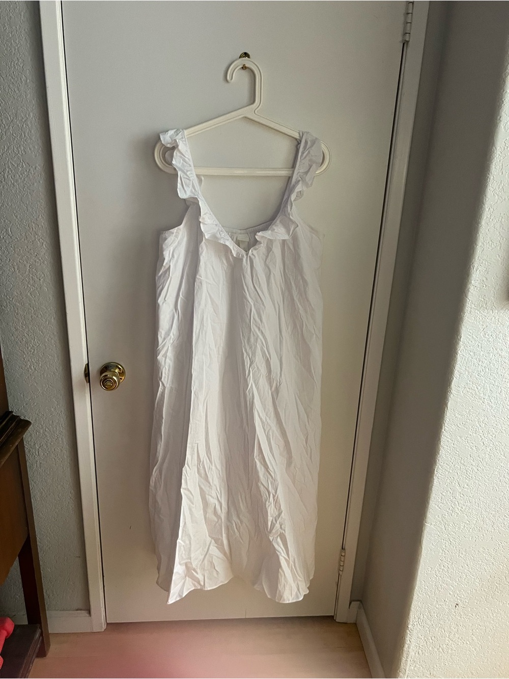 H&M White Ruffled Strap Sundress